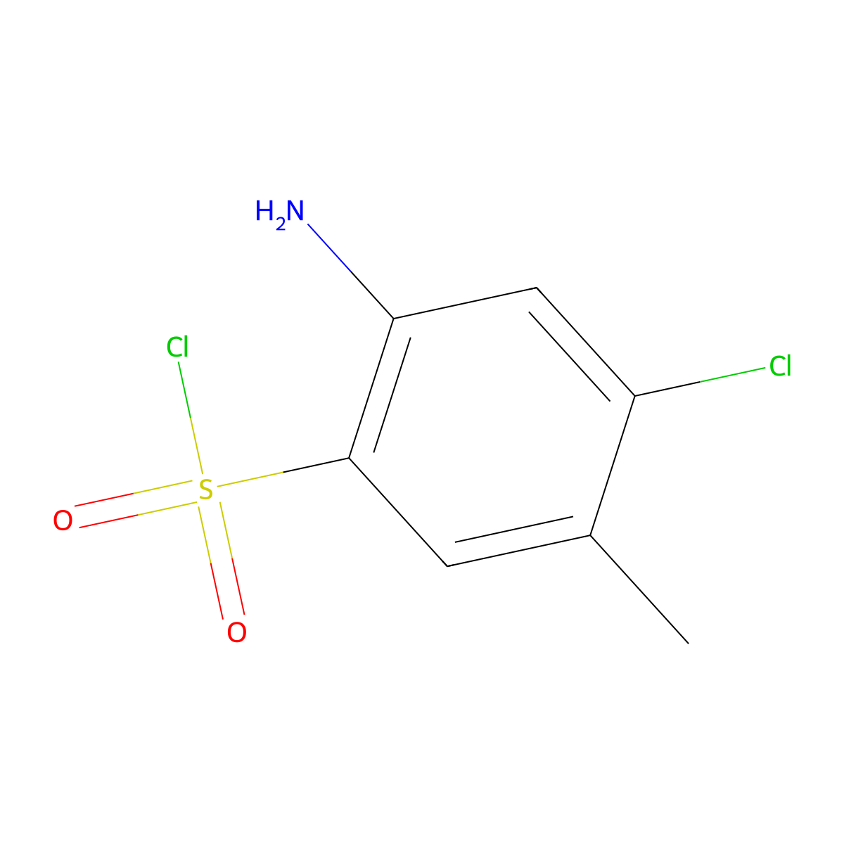 2-Amino-4-chloro-5-methylbenzene-1-sulfonyl chloride molecular structure, CAS 104613-64-1