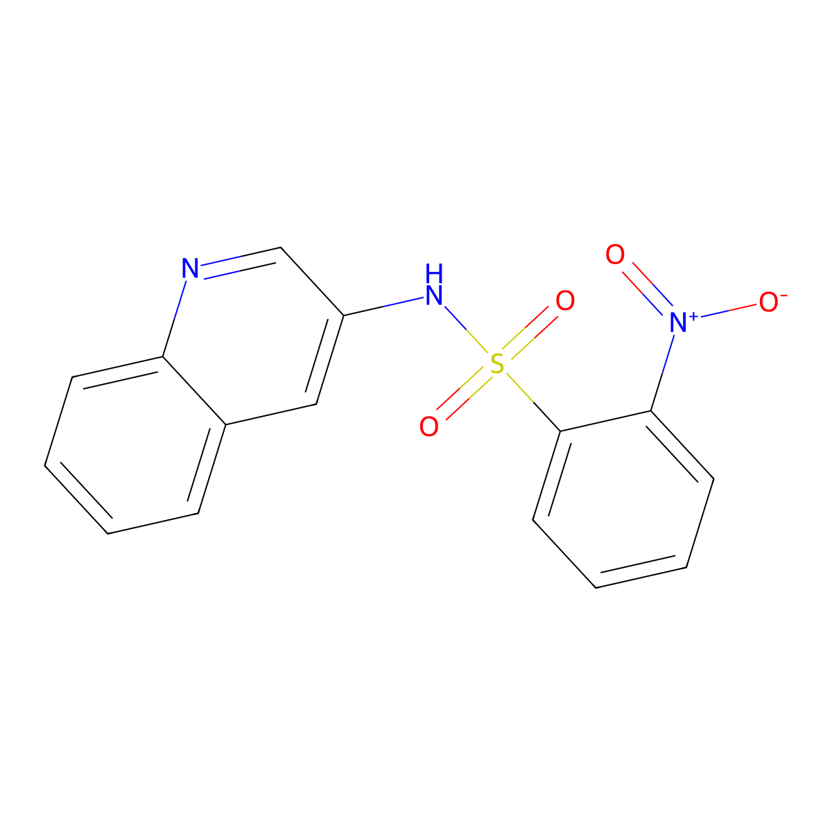 2-nitro-N-(quinolin-3-yl)benzene-1-sulfonamide molecular structure, CAS 1046134-52-4
