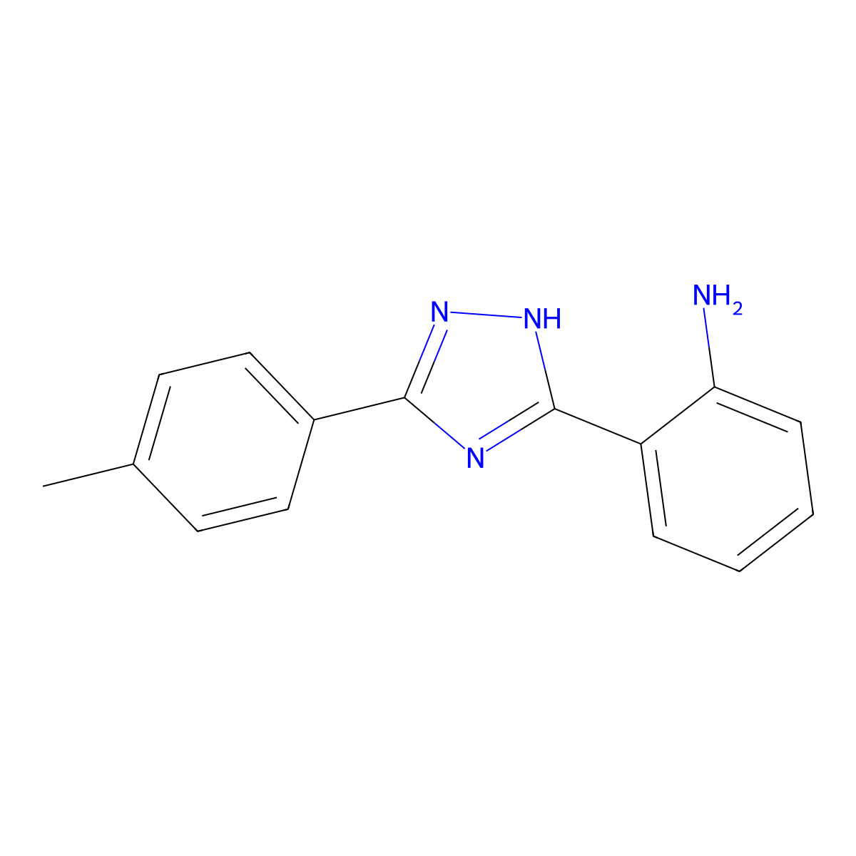 2-(5-p-Tolyl-1H-[1,2,4]triazol-3-yl)-phenylamine molecular structure, CAS 104615-60-3