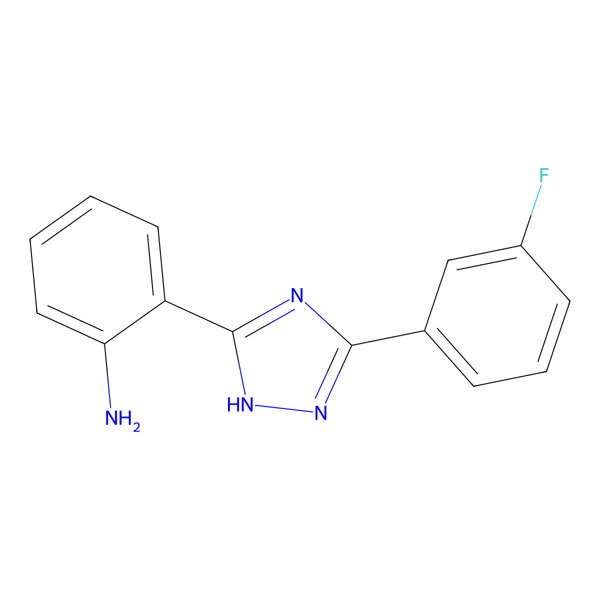 Benzenamine, 2-[3-(3-fluorophenyl)-1H-1,2,4-triazol-5-yl]- molecular structure, CAS 104615-66-9