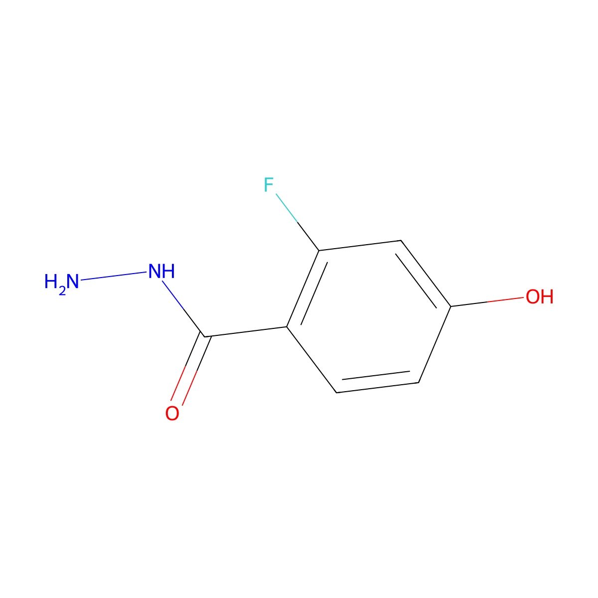 2-Fluoro-4-hydroxybenzohydrazide molecular structure, CAS 1046156-01-7