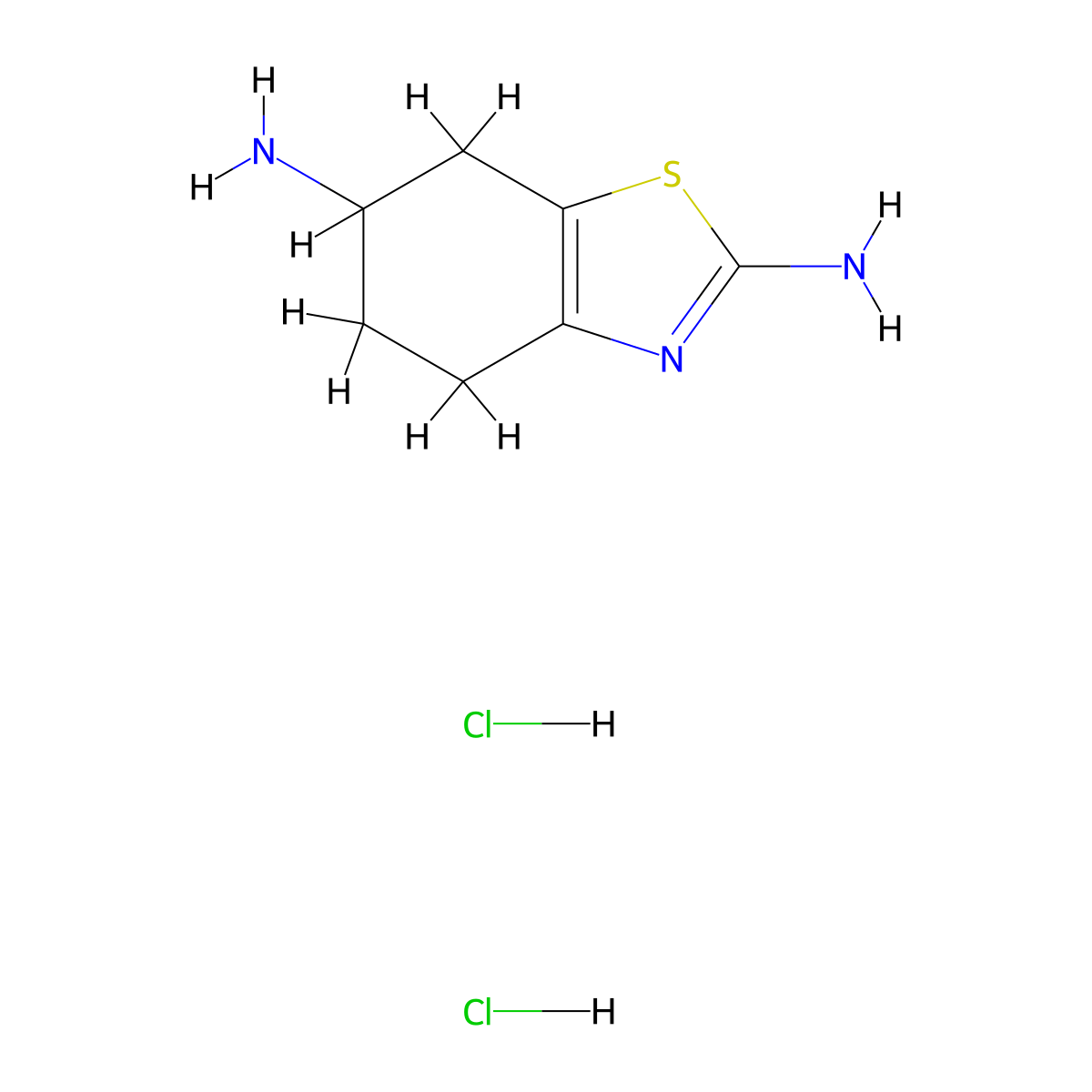 4,5,6,7-Tetrahydrobenzo[d]thiazole-2,6-diamine dihydrochloride molecular structure, CAS 104617-48-3