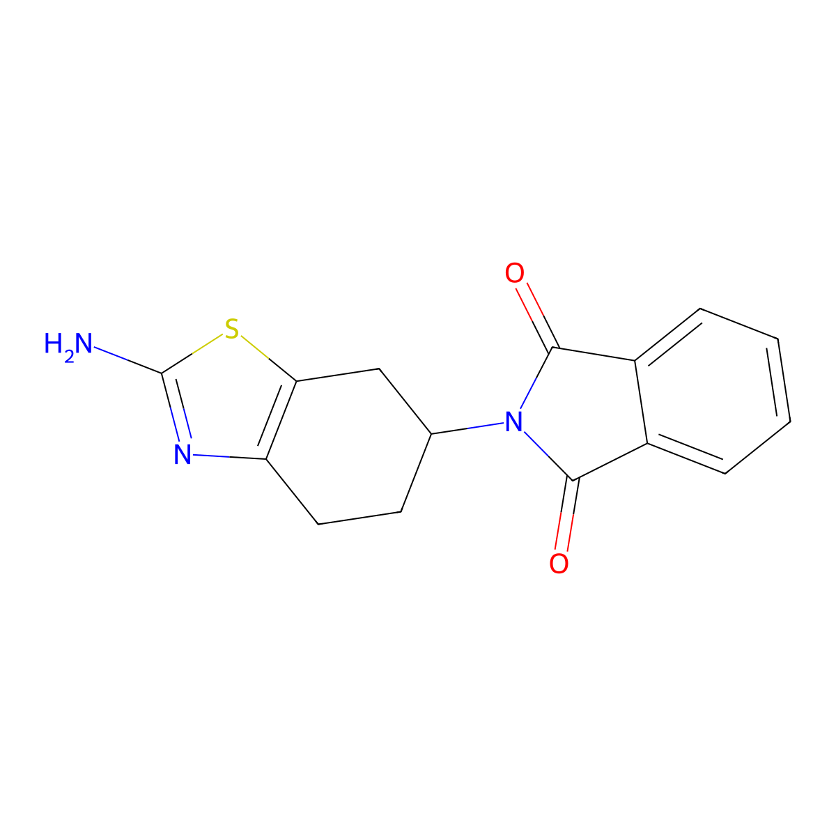 2-(2-Amino-4,5,6,7-tetrahydro-1,3-benzothiazol-6-yl)-1H-isoindole-1,3(2H)-dione molecular structure, CAS 104618-33-9