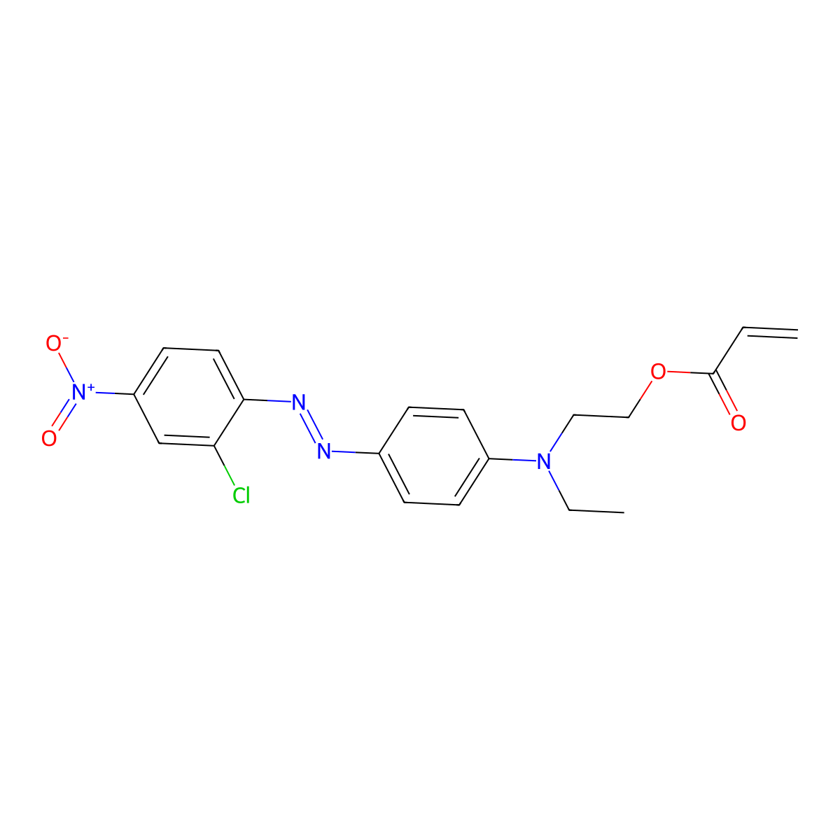 2-[4-[(2-chloro-4-nitrophenyl)diazenyl]-N-ethylanilino]ethyl prop-2-enoate molecular structure, CAS 10462-94-9