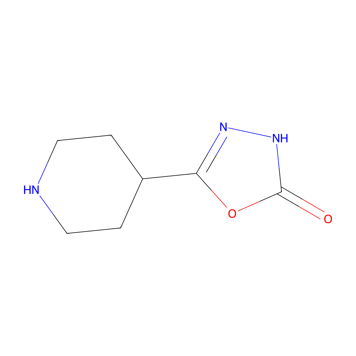 5-(Piperidin-4-yl)-1,3,4-oxadiazol-2(3H)-one molecular structure, CAS 1046203-45-5