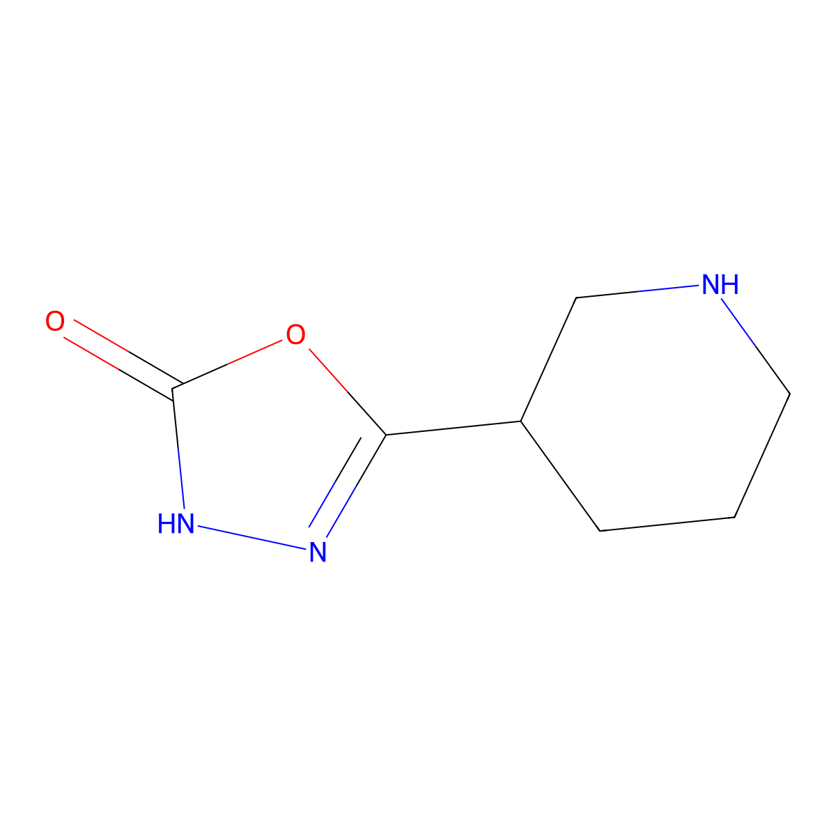 5-(Piperidin-3-yl)-2,3-dihydro-1,3,4-oxadiazol-2-one molecular structure, CAS 1046203-46-6