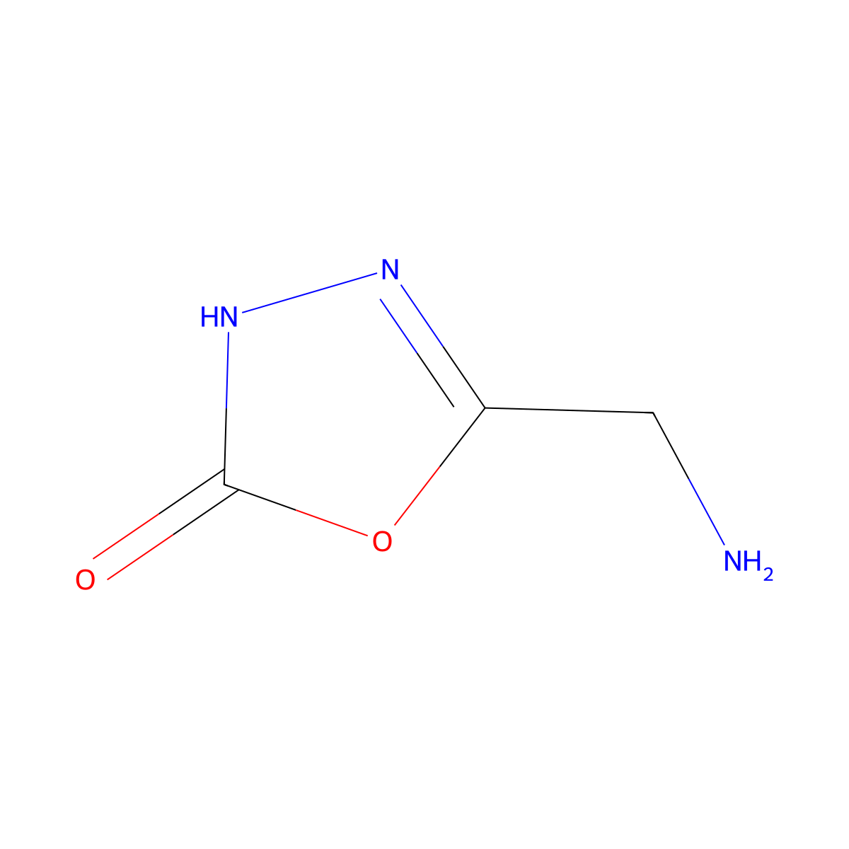 5-(Aminomethyl)-2,3-dihydro-1,3,4-oxadiazol-2-one molecular structure, CAS 1046203-47-7