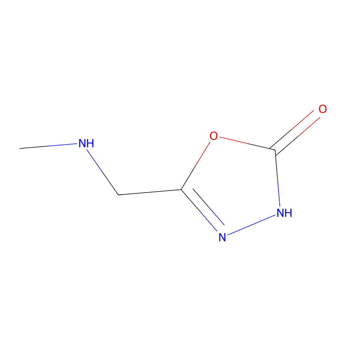 5-[(Methylamino)methyl]-2,3-dihydro-1,3,4-oxadiazol-2-one molecular structure, CAS 1046203-48-8