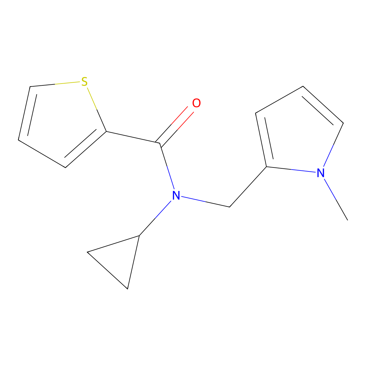 N-cyclopropyl-N-[(1-methyl-1H-pyrrol-2-yl)methyl]thiophene-2-carboxamide molecular structure, CAS 1046213-20-0