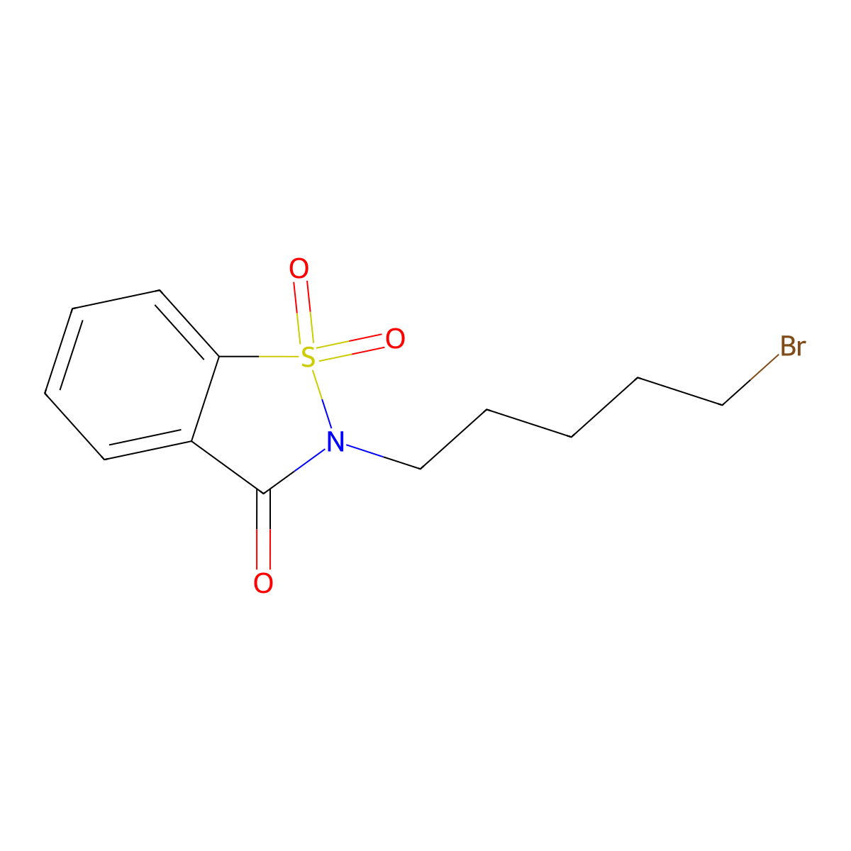 2-(5-Bromopentyl)-1H-1lambda~6~,2-benzothiazole-1,1,3(2H)-trione molecular structure, CAS 104622-00-6