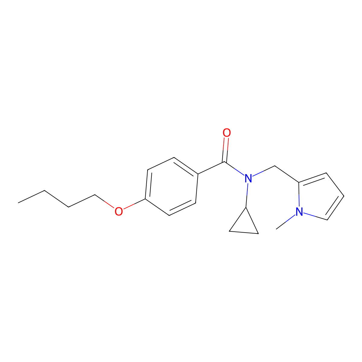 4-butoxy-N-cyclopropyl-N-[(1-methyl-1H-pyrrol-2-yl)methyl]benzamide molecular structure, CAS 1046243-78-0
