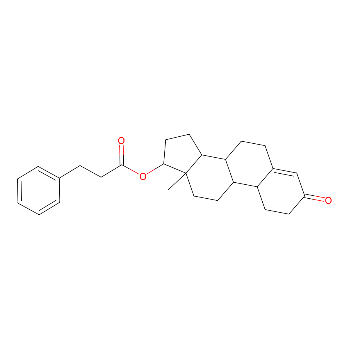 3-Oxoestr-4-en-17-yl 3-phenylpropanoate molecular structure, CAS 104625-48-1