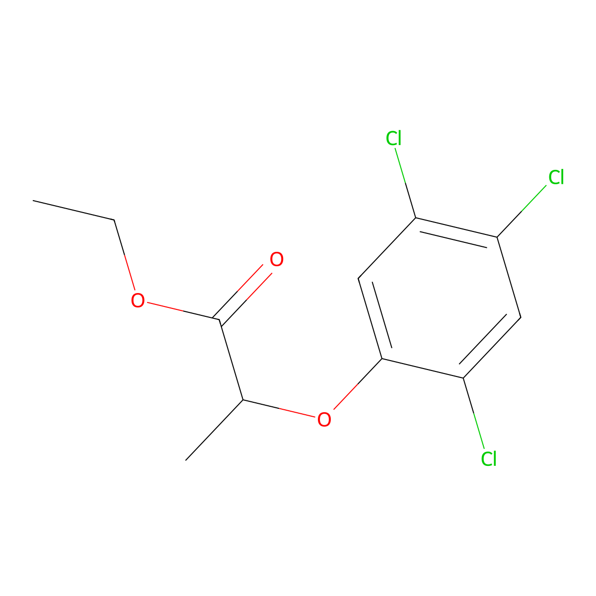 Ethyl 2-(2,4,5-trichlorophenoxy)propionate molecular structure, CAS 10463-02-2