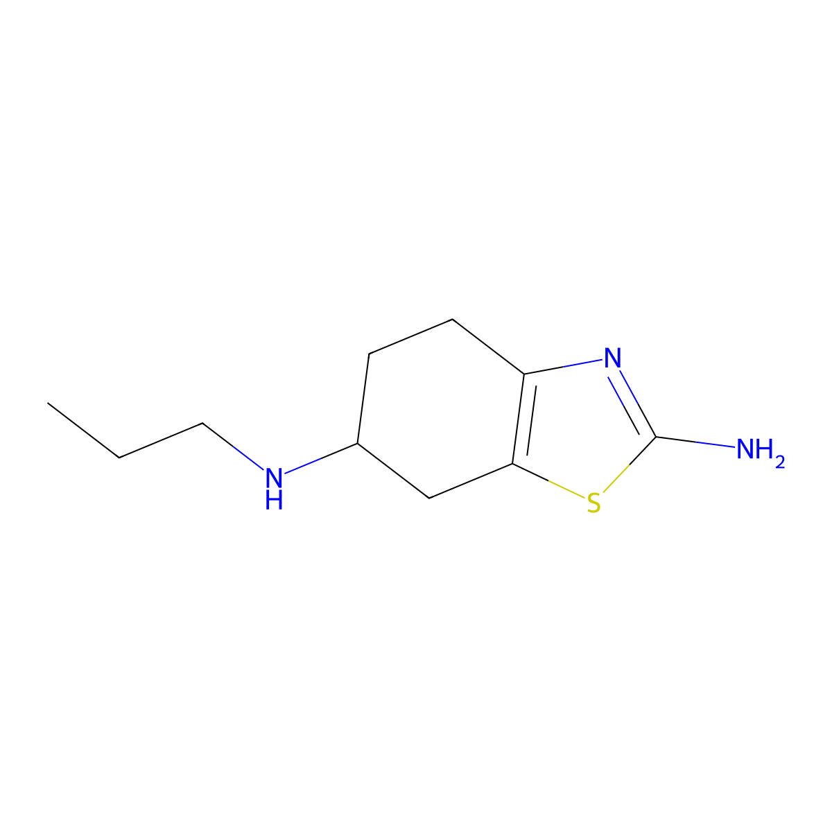 Pramipexole molecular structure, CAS 104632-26-0