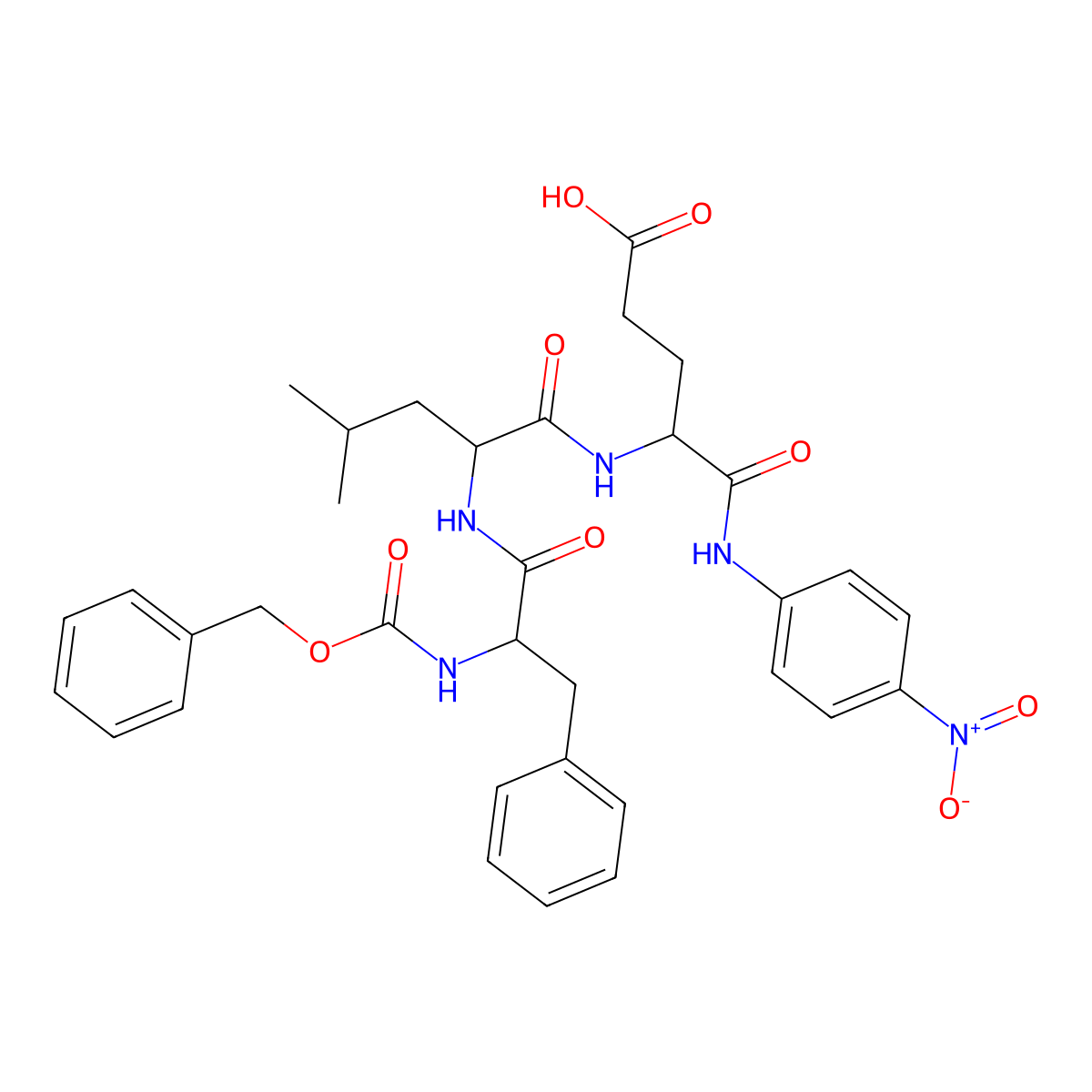 Z-Phe-Leu-Glu-pNA molecular structure, CAS 104634-10-8