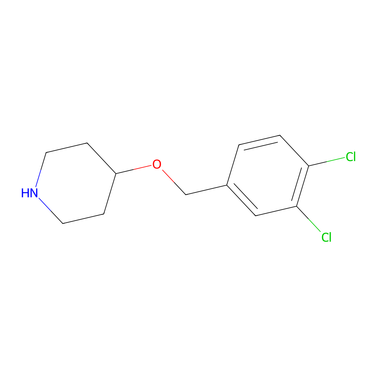 4-[(3,4-Dichlorophenyl)methoxy]piperidine molecular structure, CAS 104634-82-4