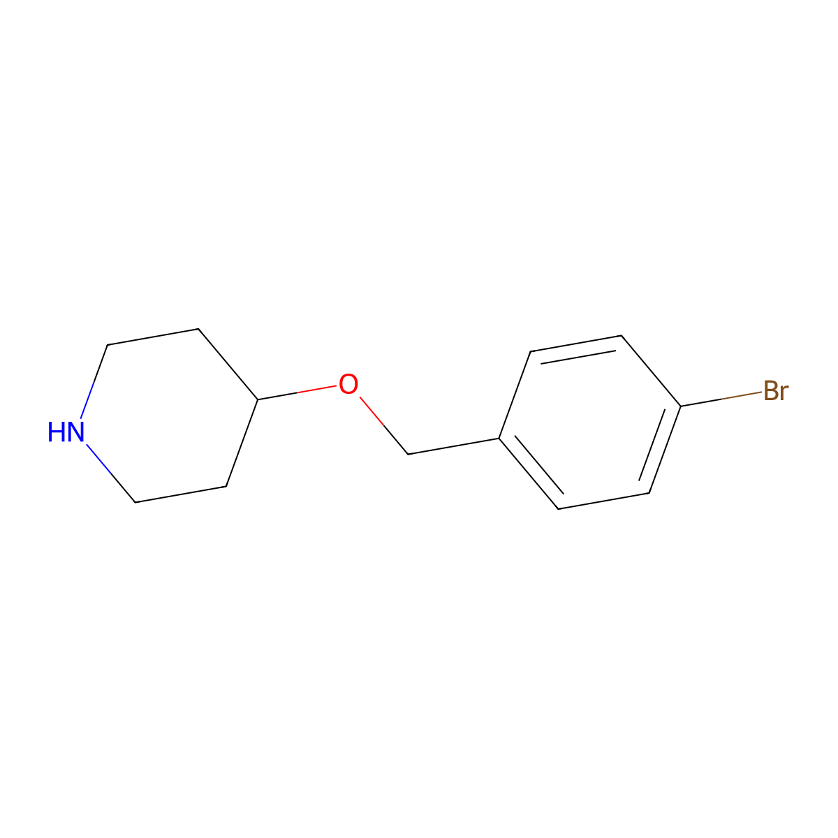 4-[(4-Bromophenyl)methoxy]piperidine molecular structure, CAS 104634-88-0