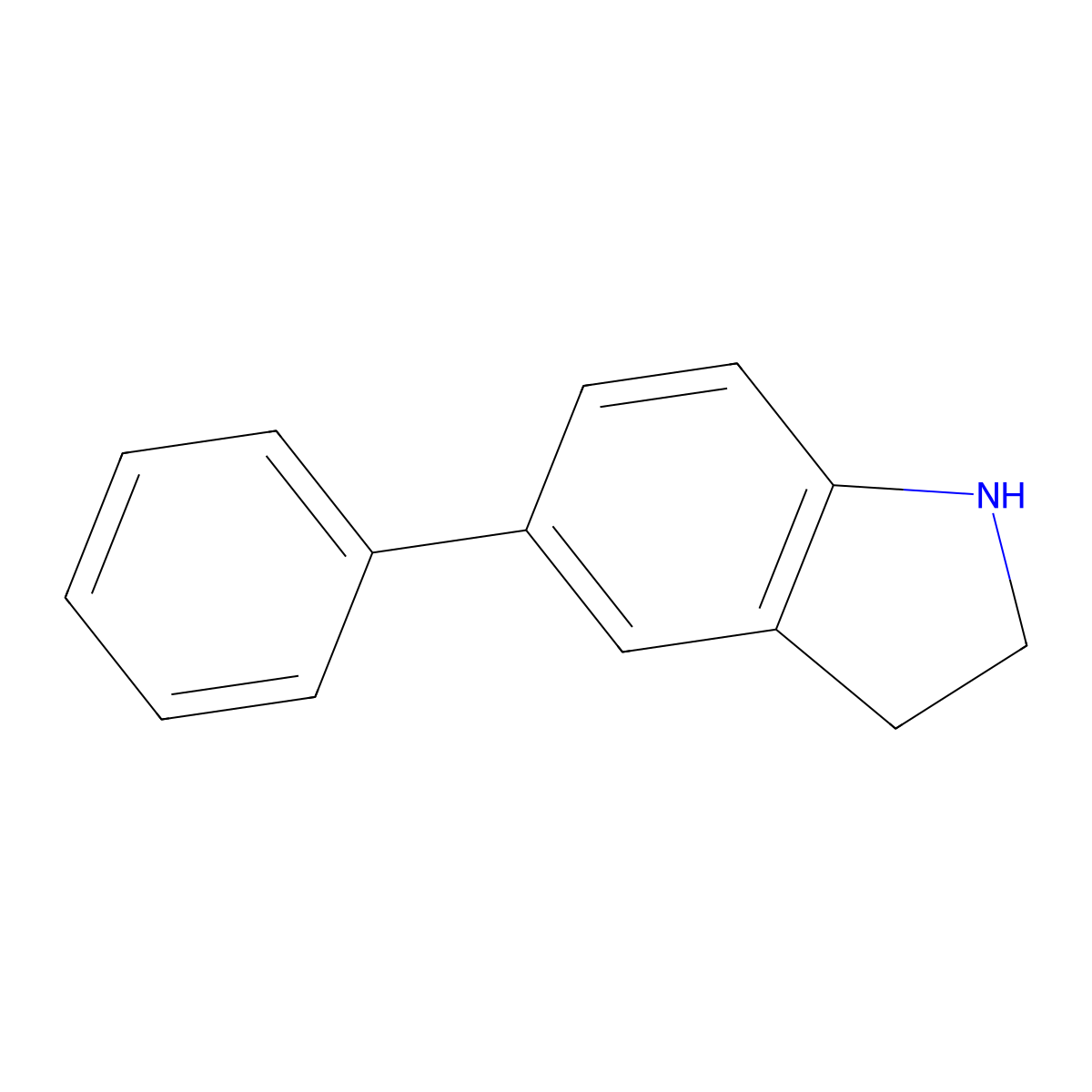 5-phenyl-2,3-dihydro-1H-indole molecular structure, CAS 104636-54-6