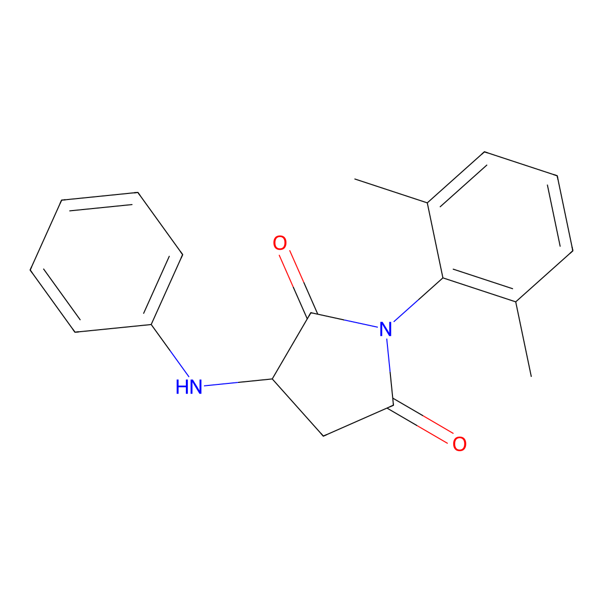 1-(2,6-Dimethylphenyl)-3-(phenylamino)azolidine-2,5-dione molecular structure, CAS 1046361-72-1