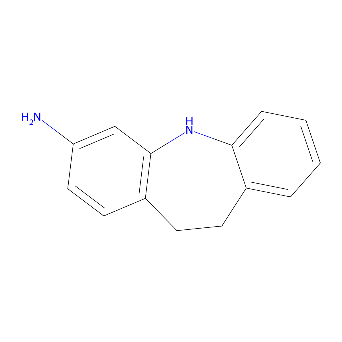 10,11-dihydro-5H-dibenzo[b,f]azepin-3-amine molecular structure, CAS 10464-35-4