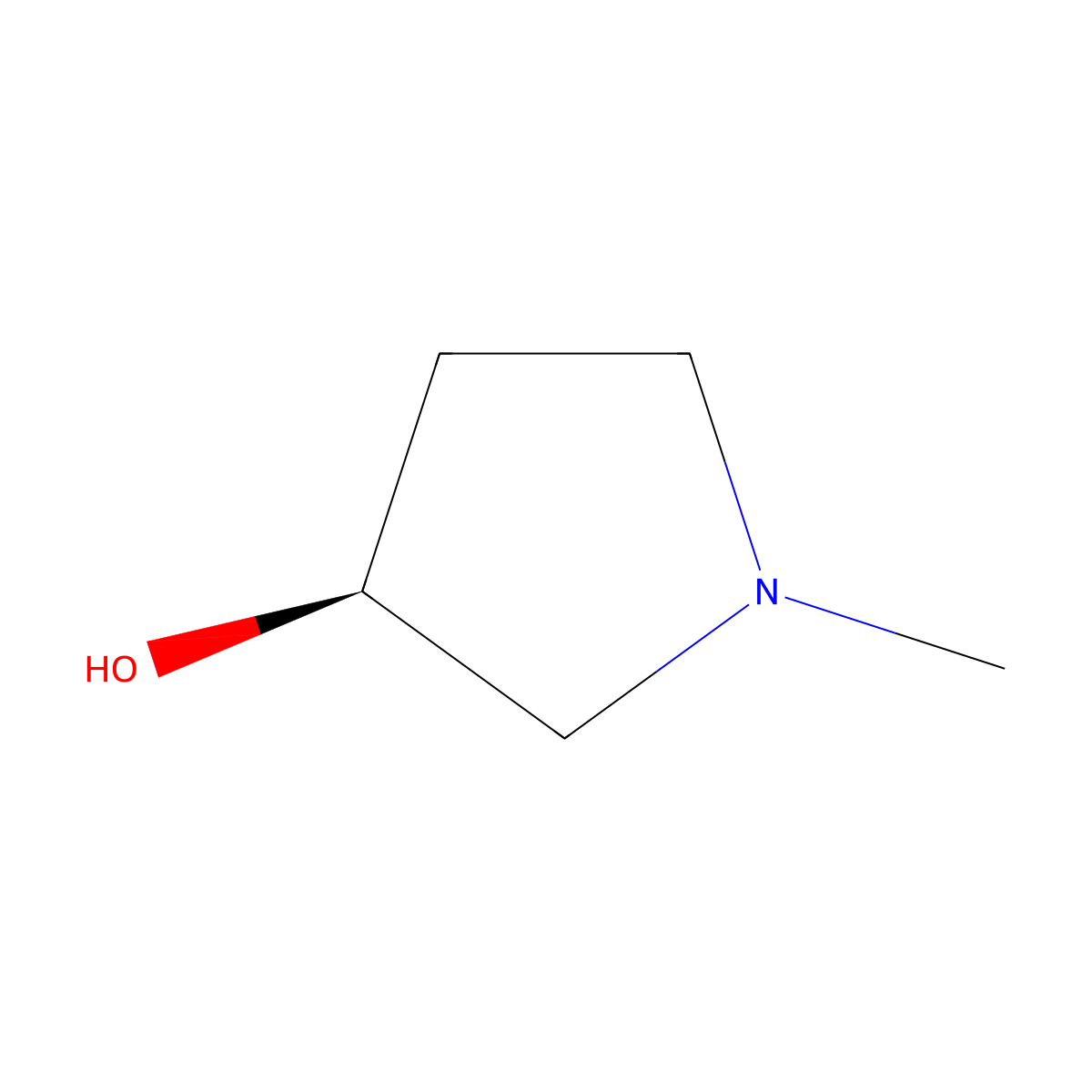 1-Methyl-3-pyrrolidinol, (+)- molecular structure, CAS 104641-59-0