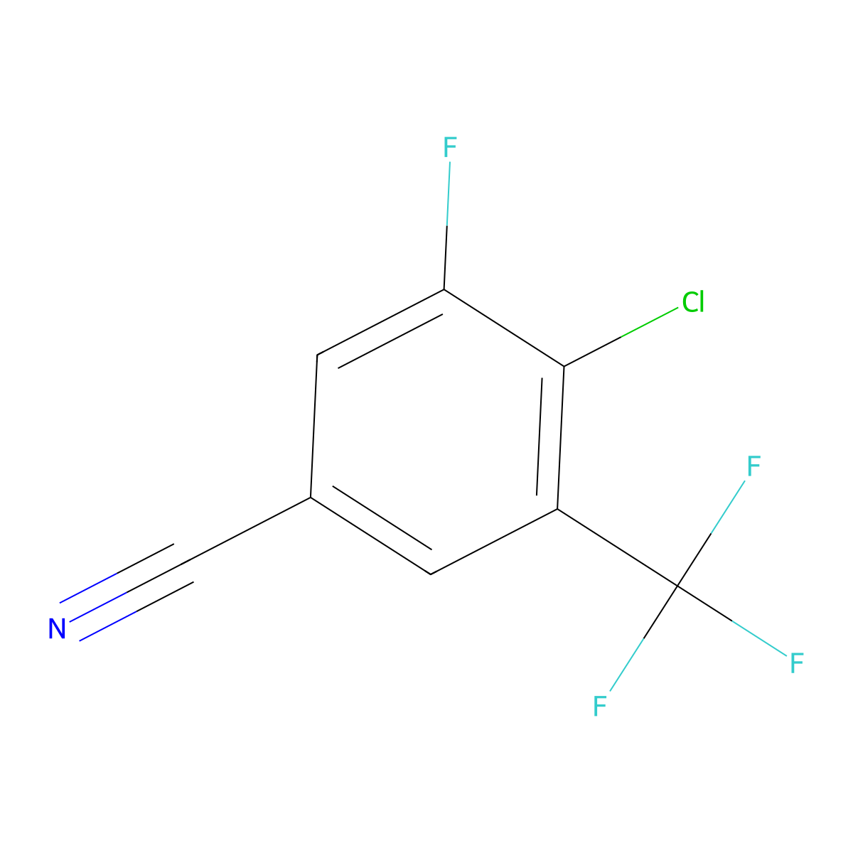 4-Chloro-3-fluoro-5-(trifluoromethyl)benzonitrile molecular structure, CAS 1046447-04-4