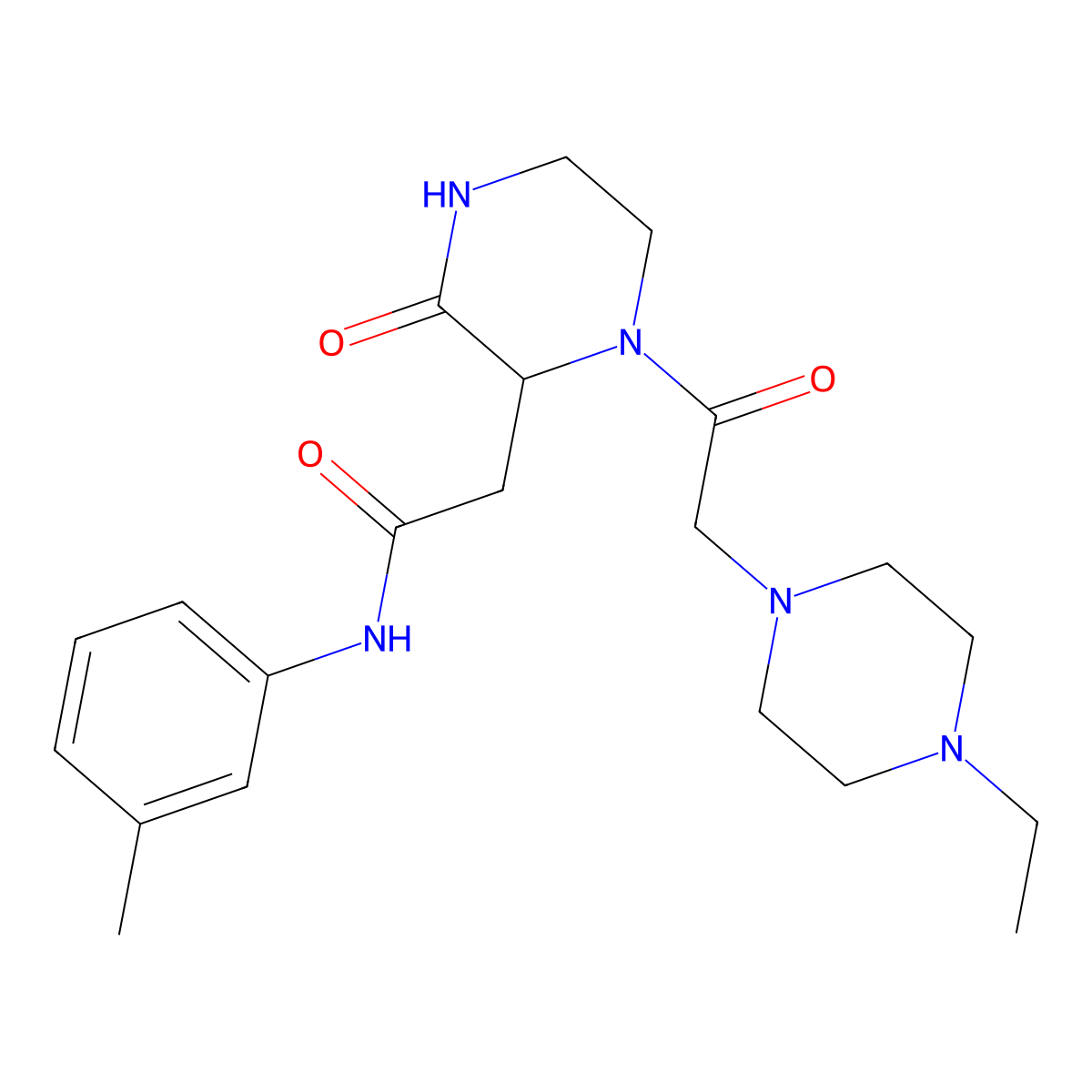 1-[2-(4-Ethyl-1-piperazinyl)acetyl]-N-(3-methylphenyl)-3-oxo-2-piperazineacetamide molecular structure, CAS 1046448-03-6