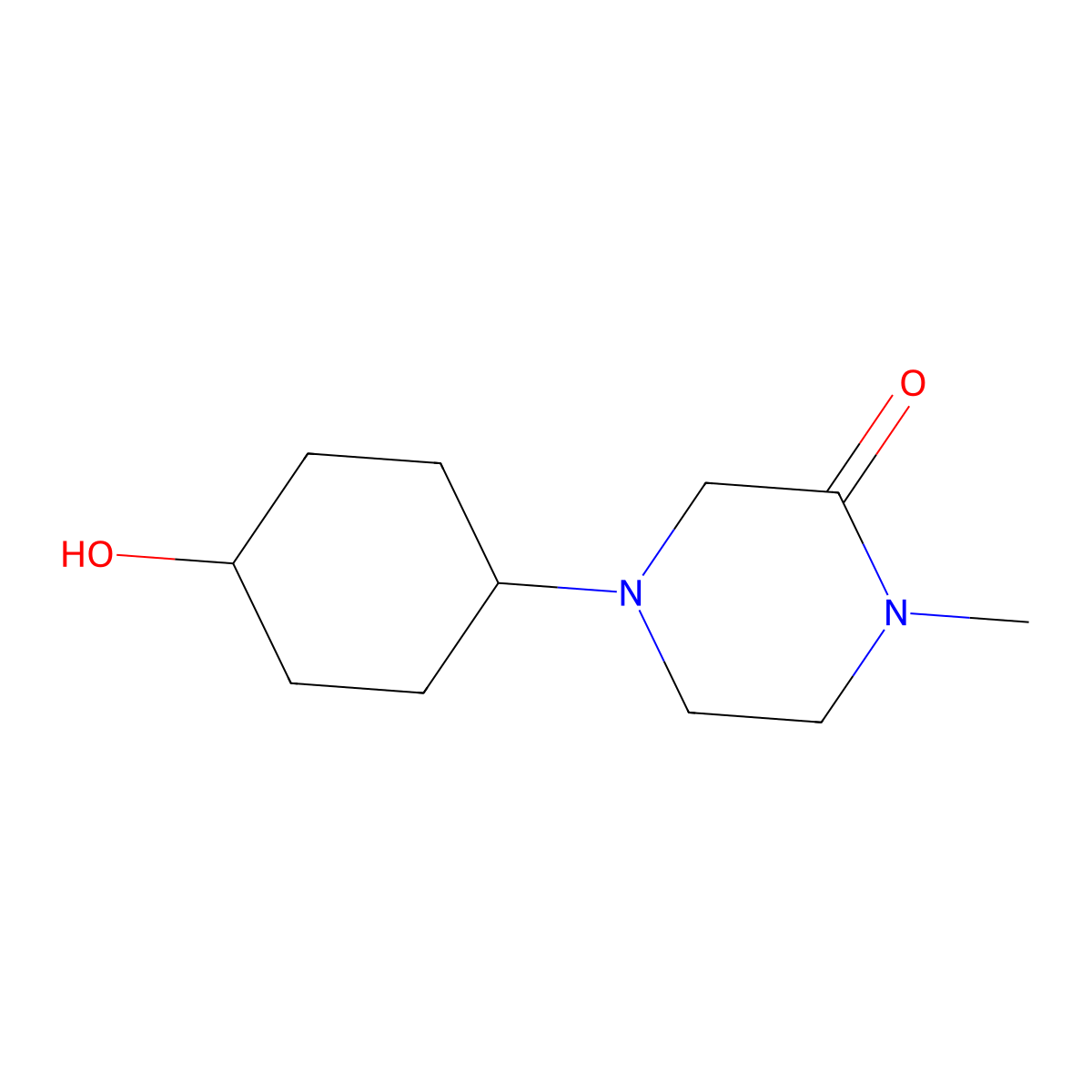 4-(trans-4-Hydroxycyclohexyl)-1-methylpiperazin-2-one molecular structure, CAS 1046452-53-2