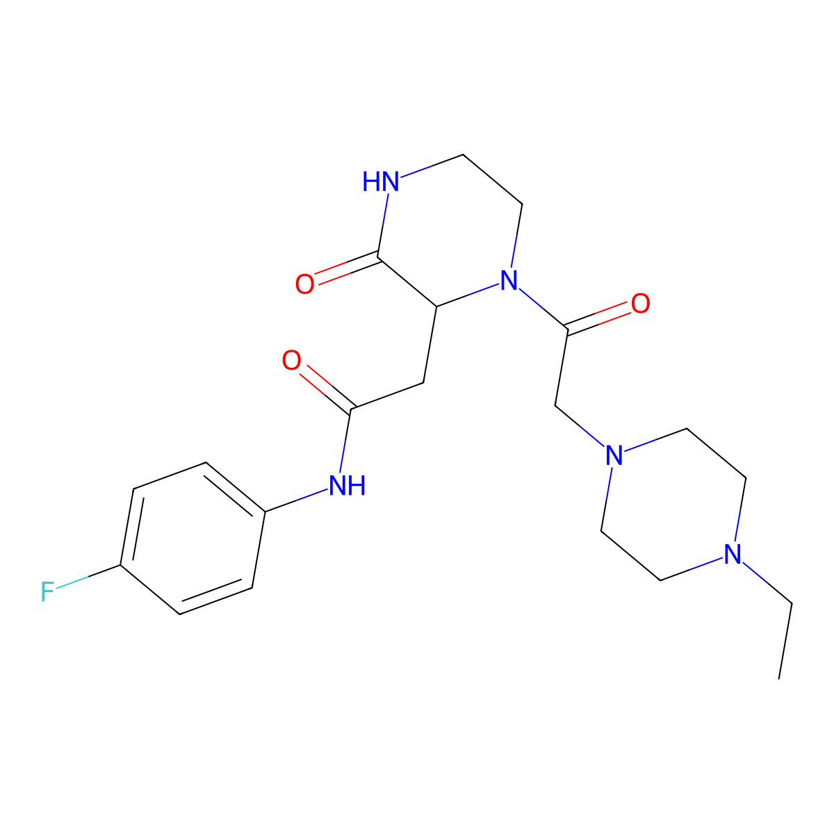 2-{1-[(4-ethylpiperazin-1-yl)acetyl]-3-oxopiperazin-2-yl}-N-(4-fluorophenyl)acetamide molecular structure, CAS 1046461-72-6