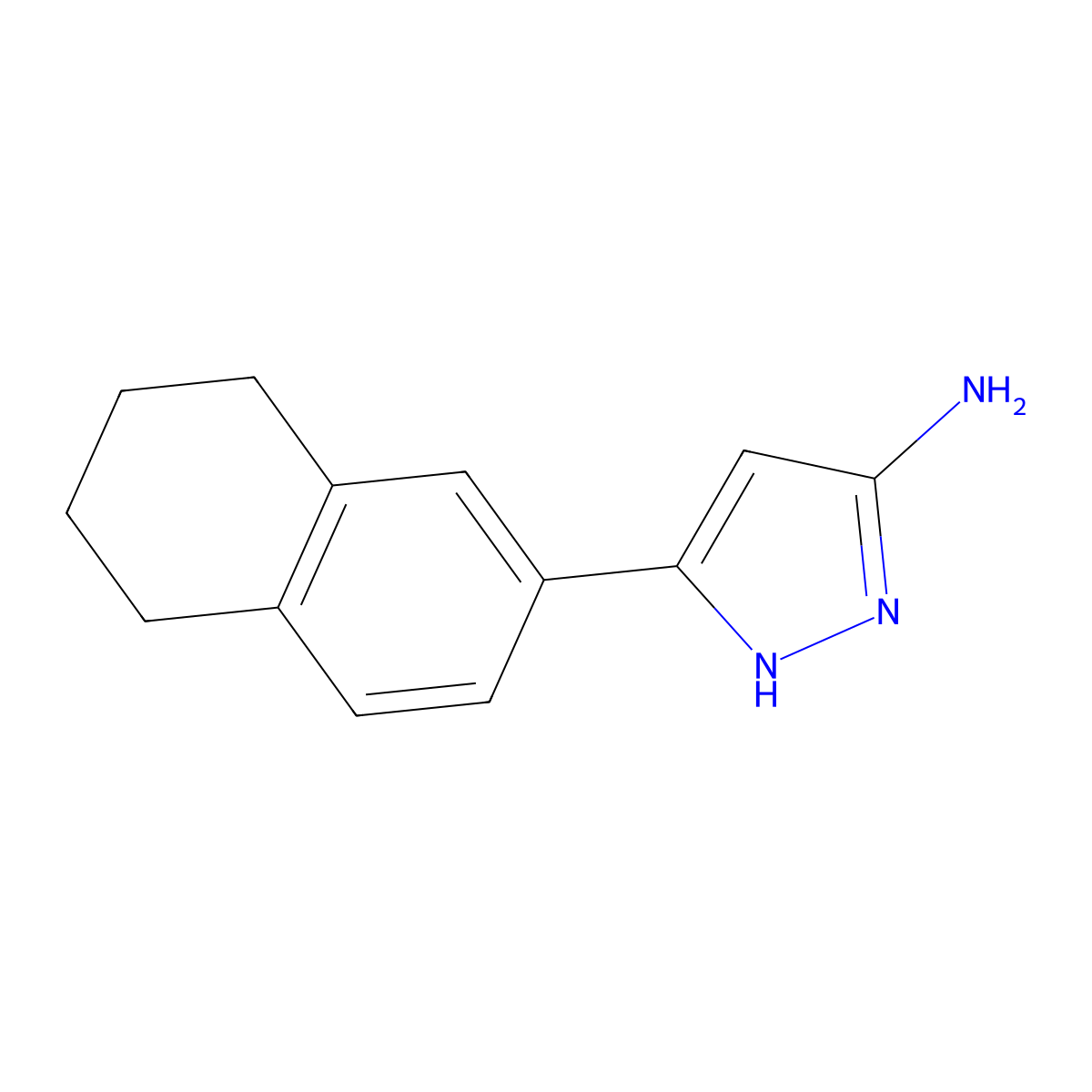 5-(5,6,7,8-tetrahydronaphthalen-2-yl)-1H-pyrazol-3-amine molecular structure, CAS 1046461-86-2