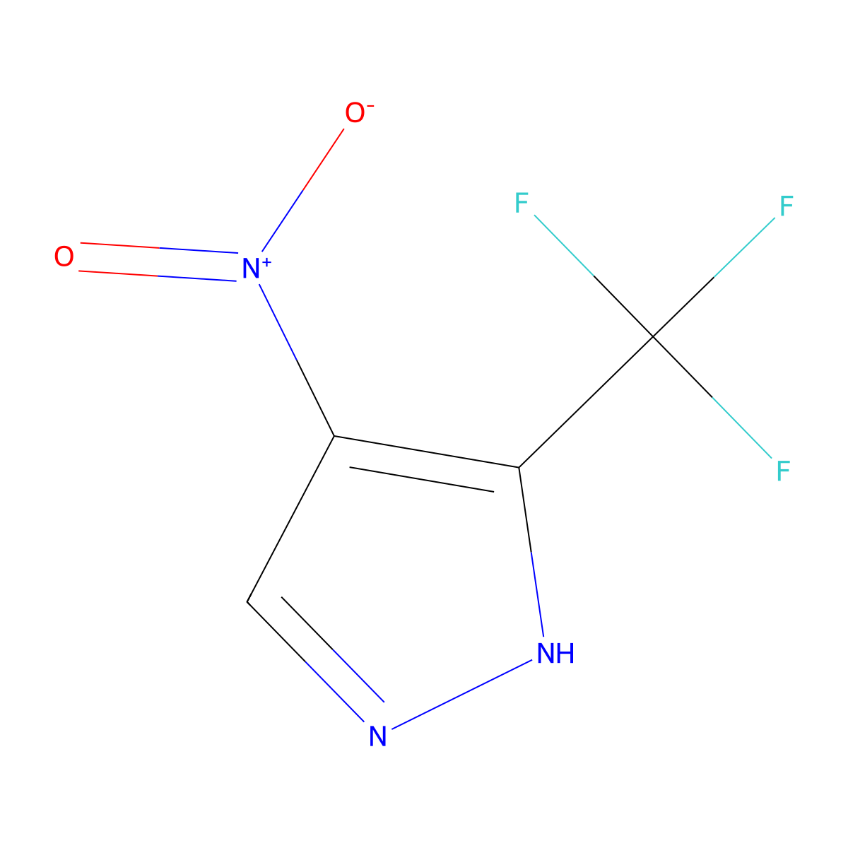 4-nitro-5-(trifluoromethyl)-1H-pyrazole molecular structure, CAS 1046462-99-0