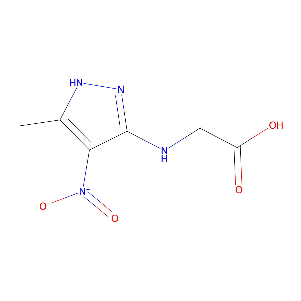 N-(3-methyl-4-nitro-1H-pyrazol-5-yl)glycine molecular structure, CAS 1046468-89-6