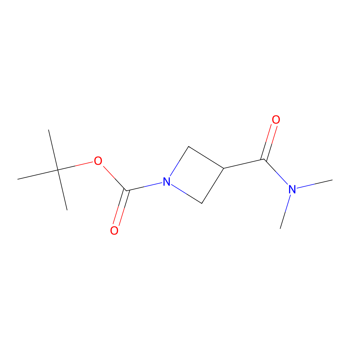 Tert-butyl 3-(dimethylcarbamoyl)azetidine-1-carboxylate molecular structure, CAS 1046469-16-2