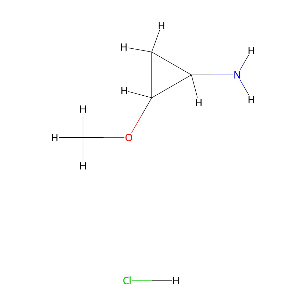 2-Methoxycyclopropanamine hydrochloride molecular structure, CAS 1046469-17-3