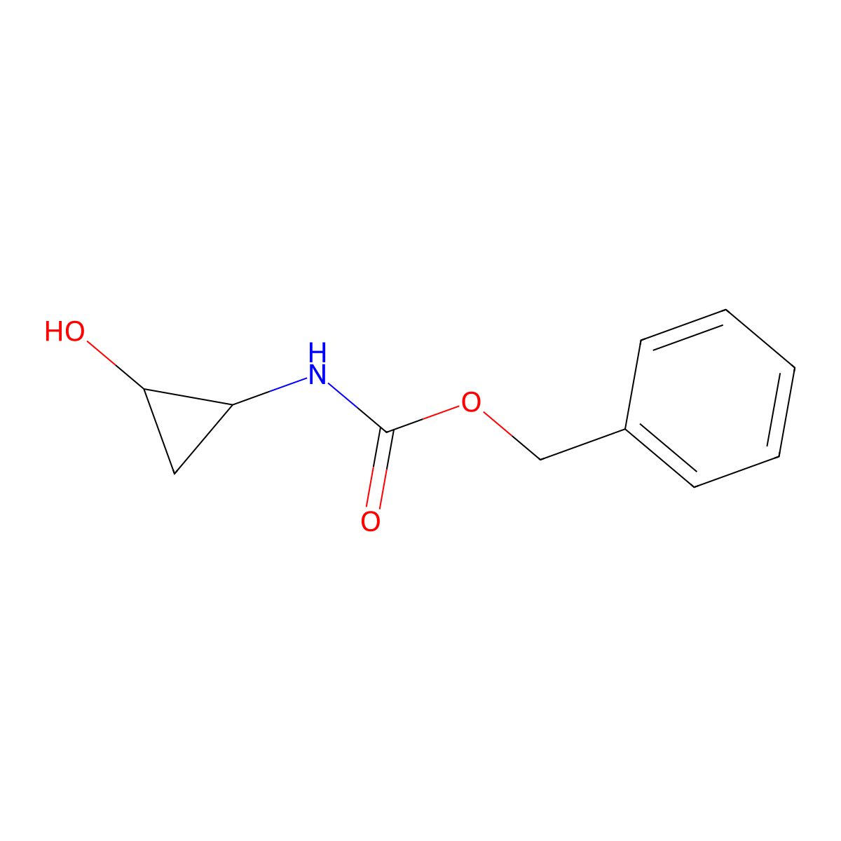 Benzyl 2-hydroxycyclopropylcarbamate molecular structure, CAS 1046469-19-5
