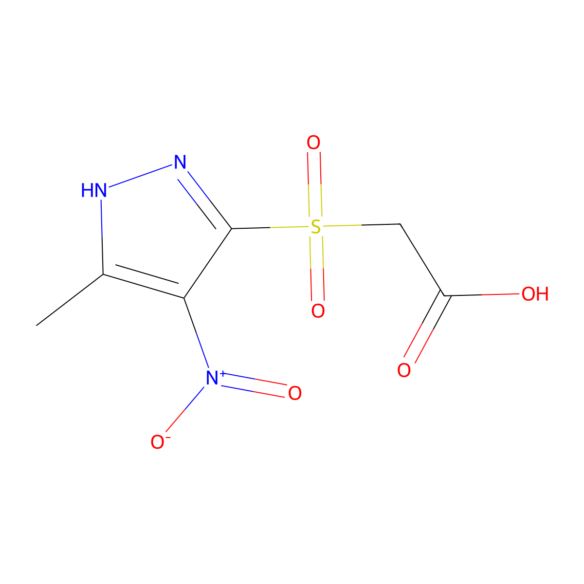 [(3-methyl-4-nitro-1H-pyrazol-5-yl)sulfonyl]acetic acid molecular structure, CAS 1046469-57-1