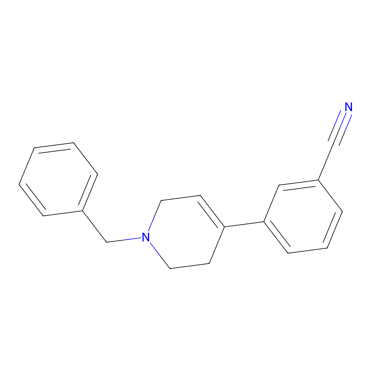 3-[1,2,3,6-Tetrahydro-1-(phenylmethyl)-4-pyridinyl]benzonitrile molecular structure, CAS 1046478-42-5