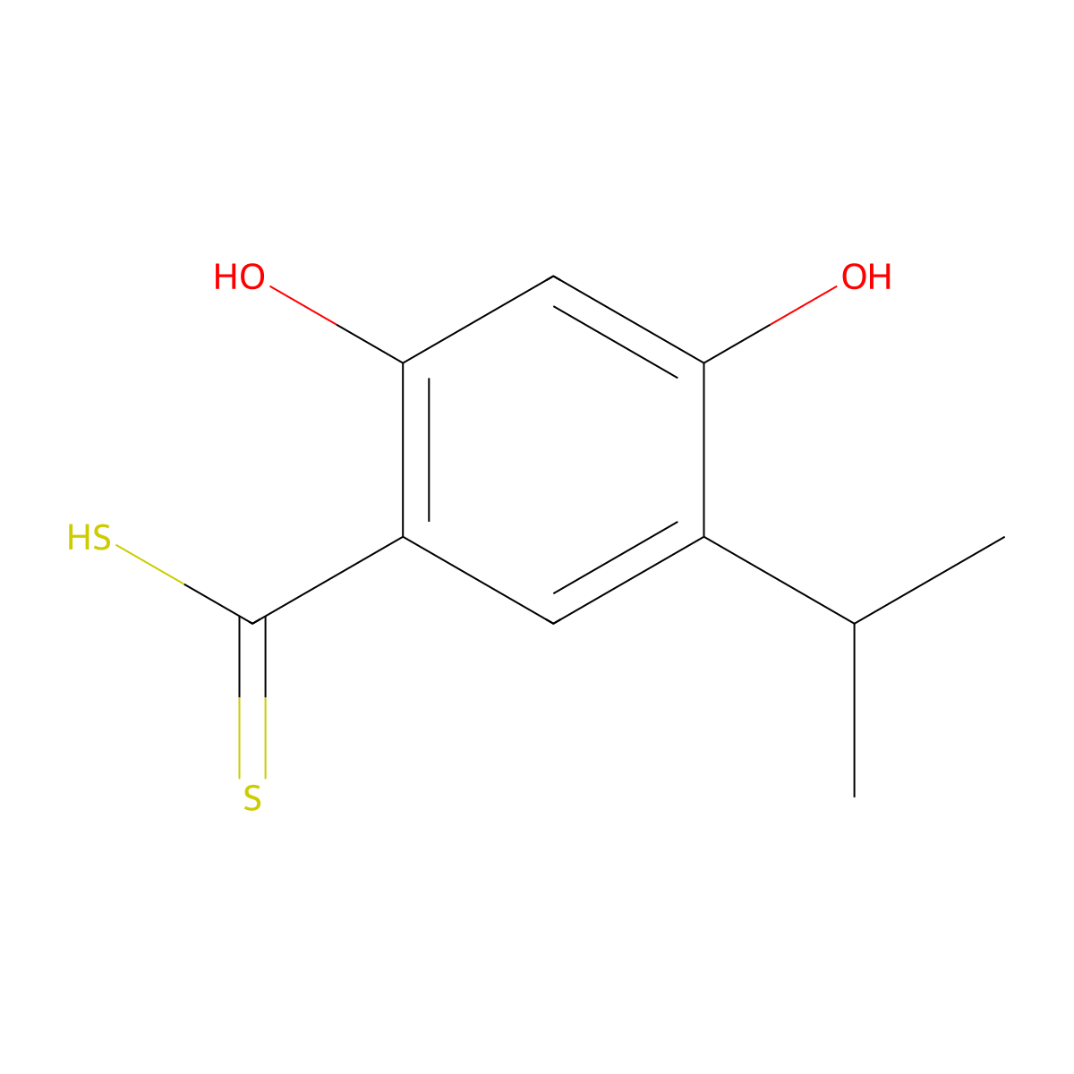 2,4-Dihydroxy-5-isopropylbenzodithioic acid molecular structure, CAS 1046490-81-6