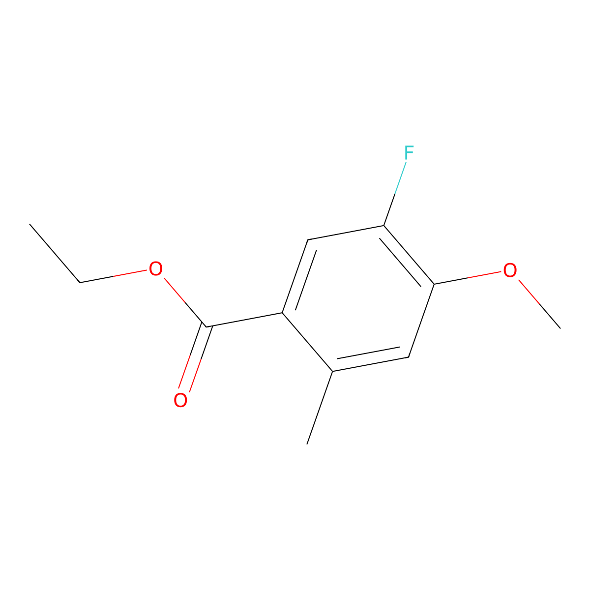 Ethyl 5-fluoro-4-methoxy-2-methylbenzoate molecular structure, CAS 1046495-01-5