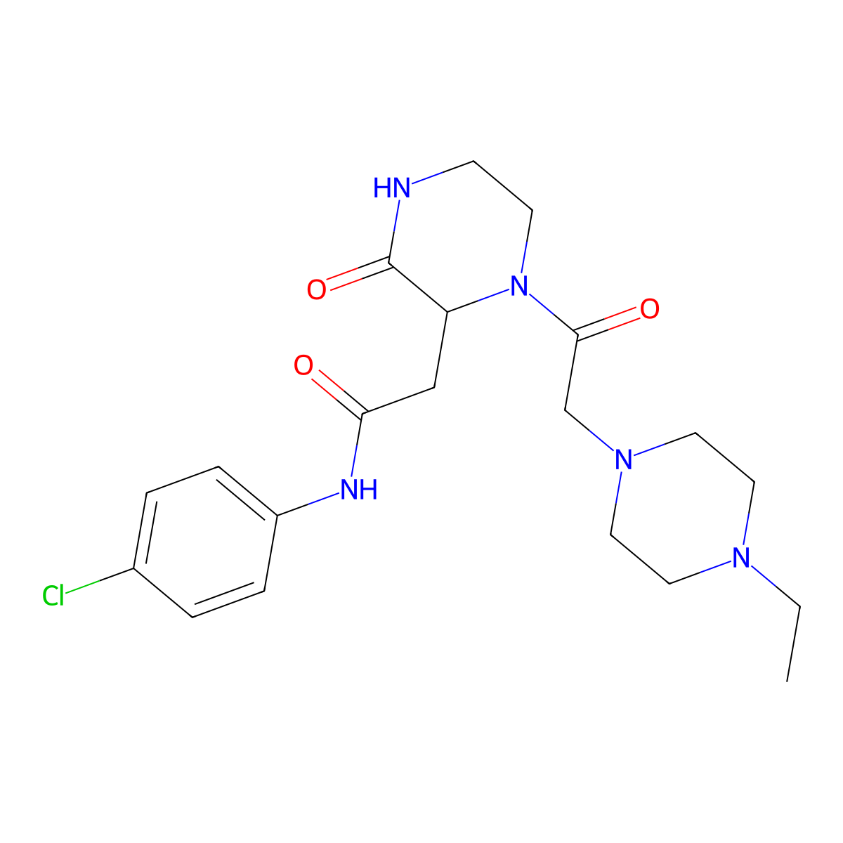 N-(4-chlorophenyl)-2-{1-[(4-ethylpiperazin-1-yl)acetyl]-3-oxopiperazin-2-yl}acetamide molecular structure, CAS 1046496-93-8