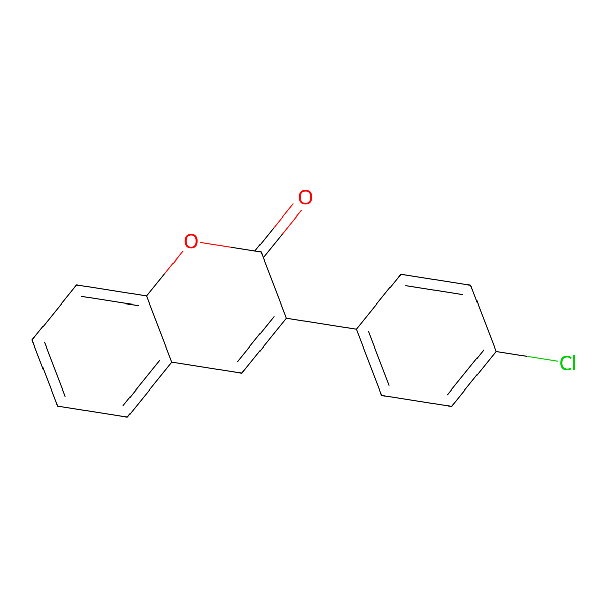 3-(4-Chlorophenyl)-2H-1-benzopyran-2-one molecular structure, CAS 10465-91-5