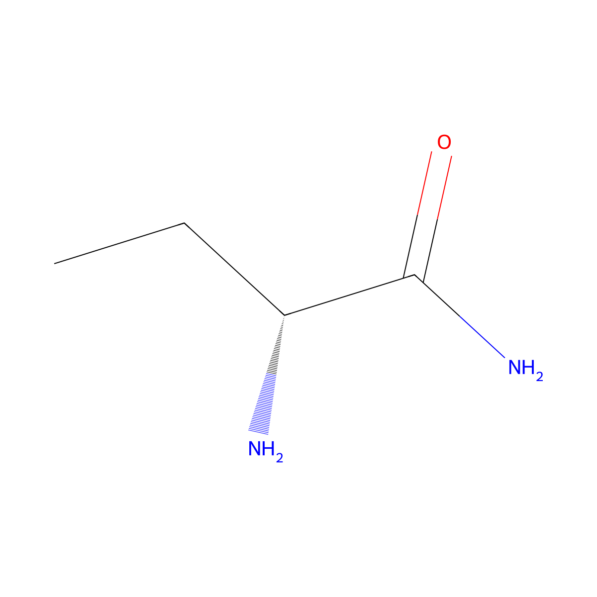 (2R)-2-aminobutanamide molecular structure, CAS 104652-77-9