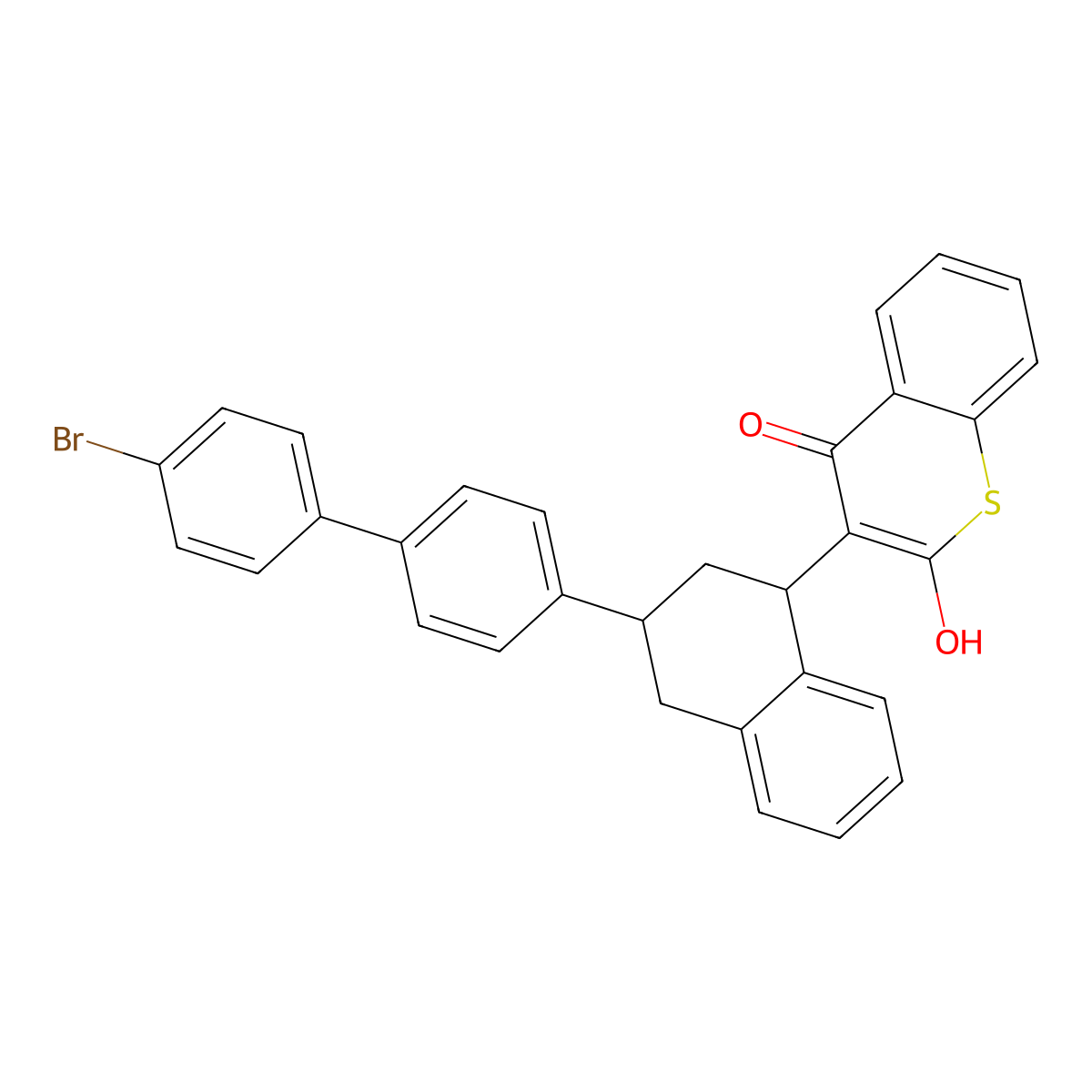 Difethialone molecular structure, CAS 104653-34-1