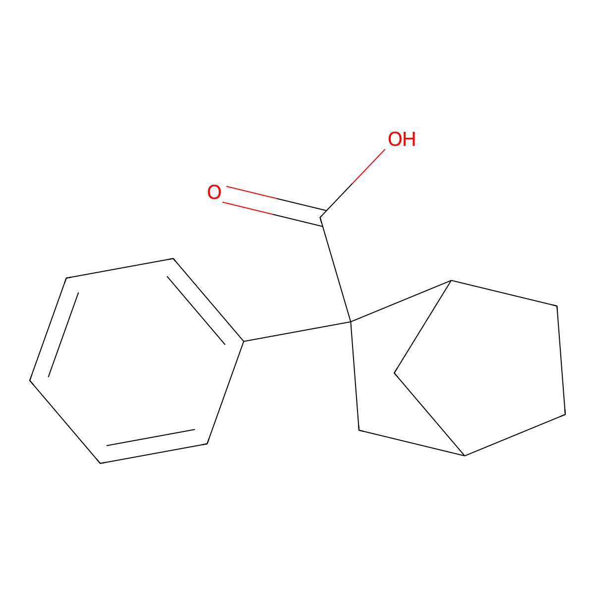 rac-(1R,2R,4S)-2-phenylbicyclo[2.2.1]heptane-2-carboxylic acid molecular structure, CAS 104653-97-6
