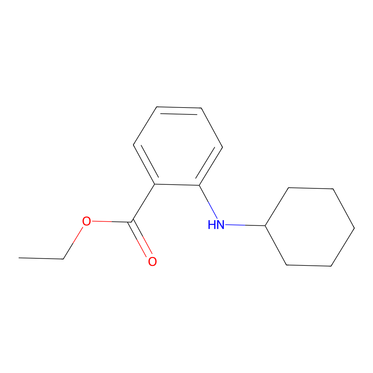 Ethyl 2-(cyclohexylamino)benzoate molecular structure, CAS 1046534-03-5