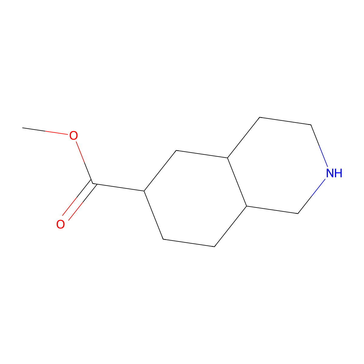 Methyl decahydroisoquinoline-6-carboxylate molecular structure, CAS 104654-00-4