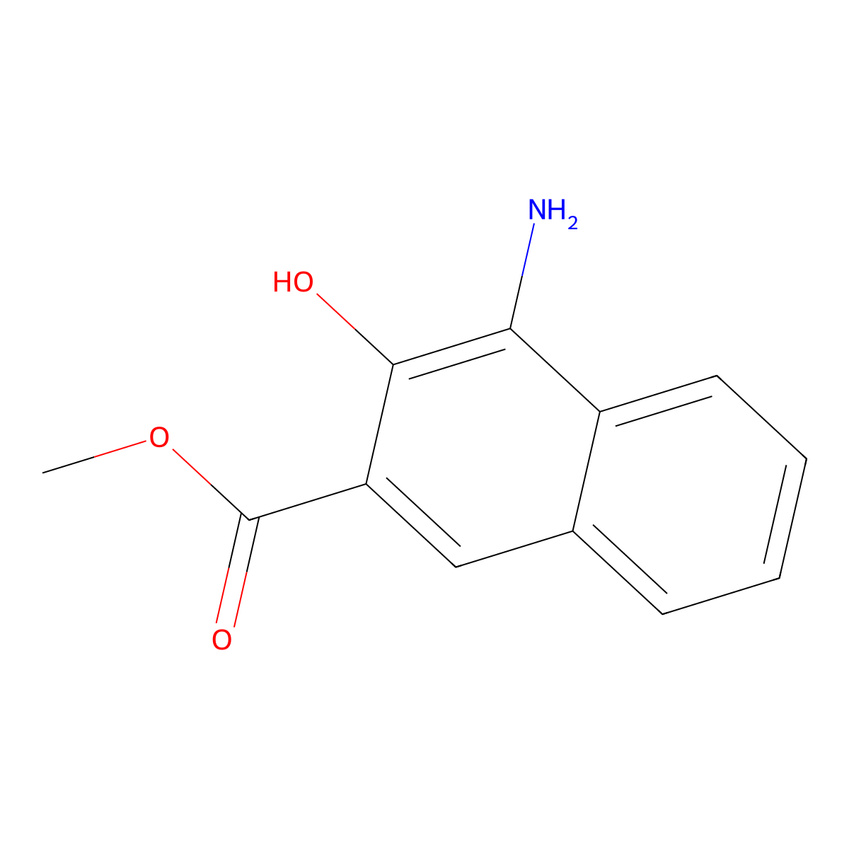 Methyl 4-amino-3-hydroxynaphthalene-2-carboxylate molecular structure, CAS 104655-33-6