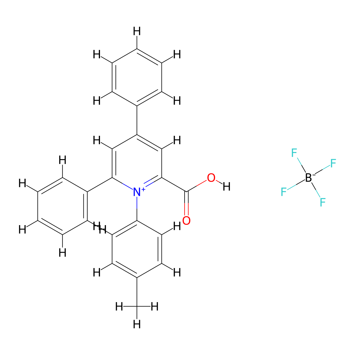 2-Carboxy-1-(4-methylphenyl)-4,6-diphenylpyridinium tetrafluoroborate molecular structure, CAS 104659-60-1