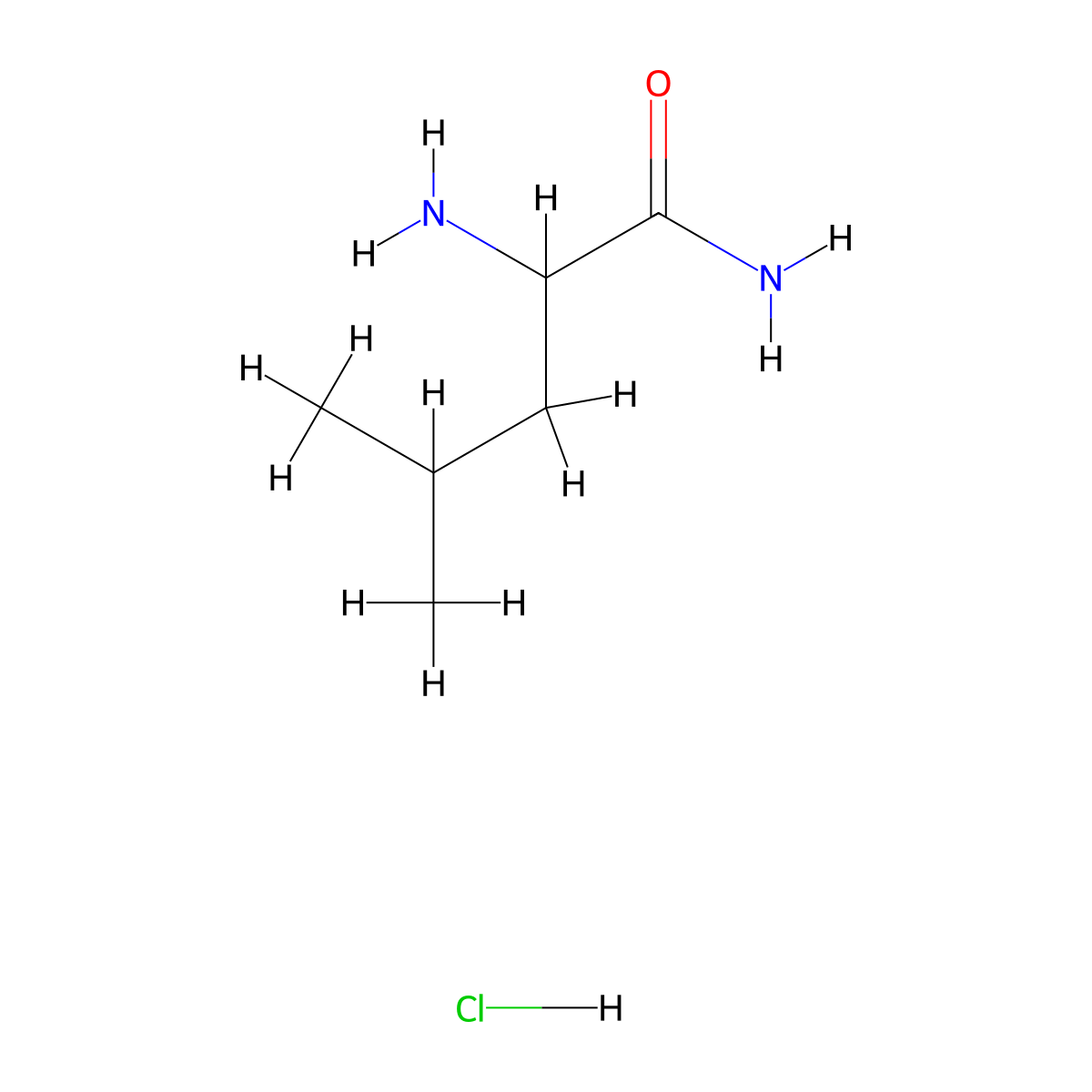 2-Amino-4-methylpentanamide hydrochloride molecular structure, CAS 10466-60-1