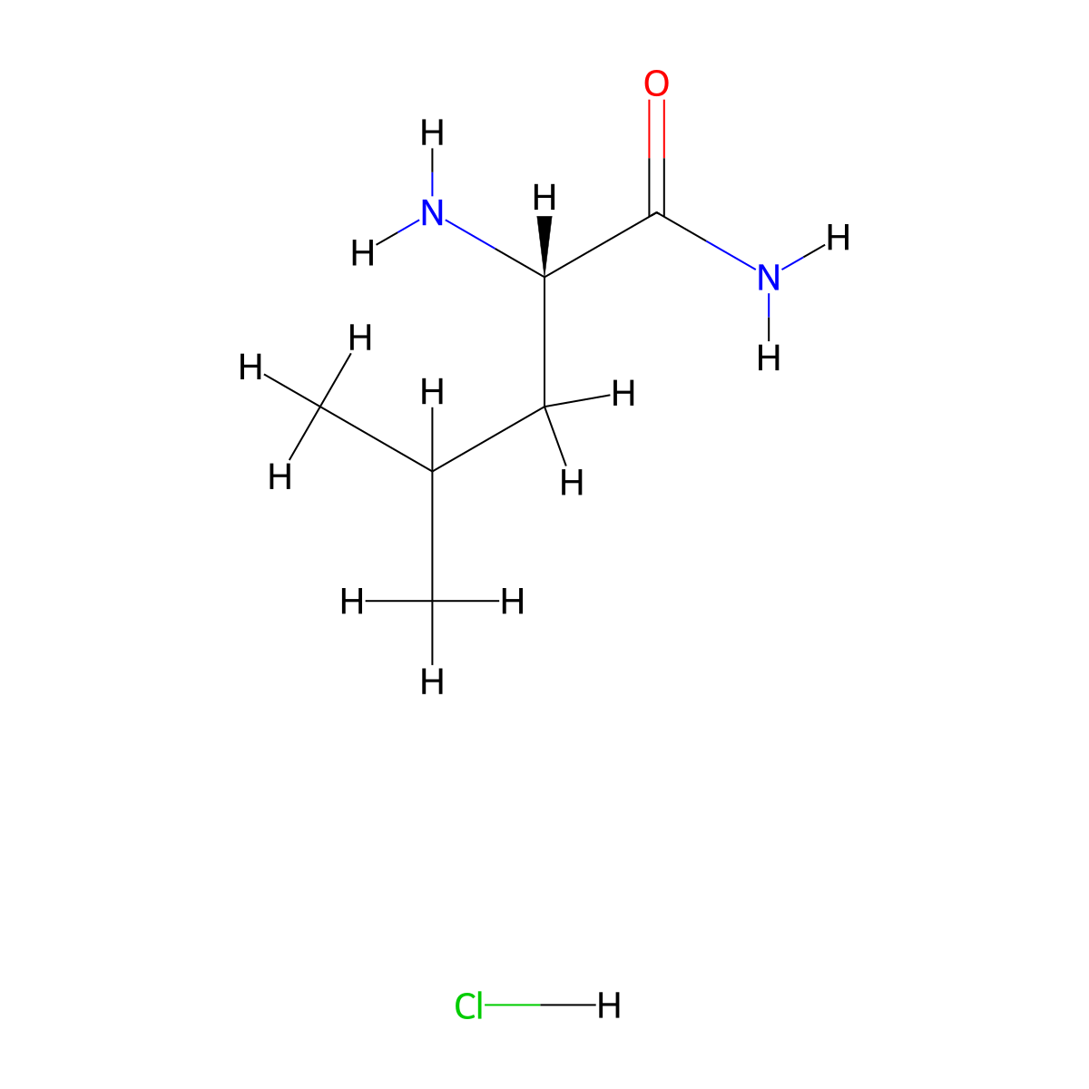 Leucinamide hydrochloride molecular structure, CAS 10466-61-2